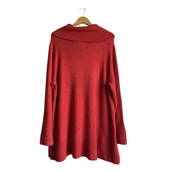 New! LOFT Size 20/22 Orange Ribbed Pullover Cowl Neck Sweater - Picture 4 of 9